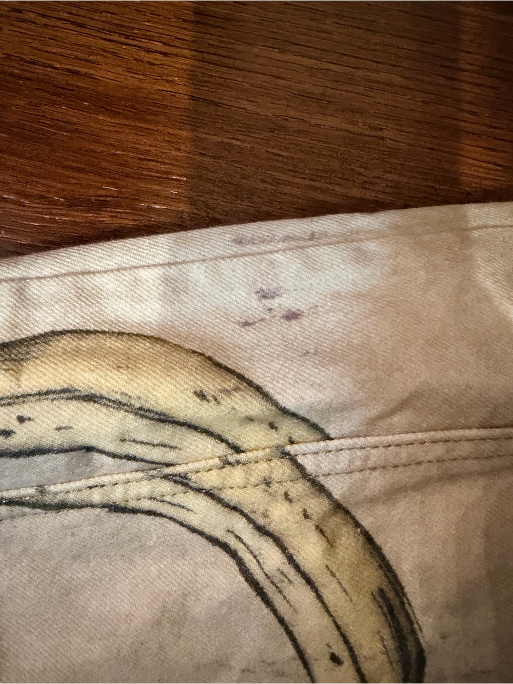 Free People Beige denim banana print flaws - Picture 4 of 13